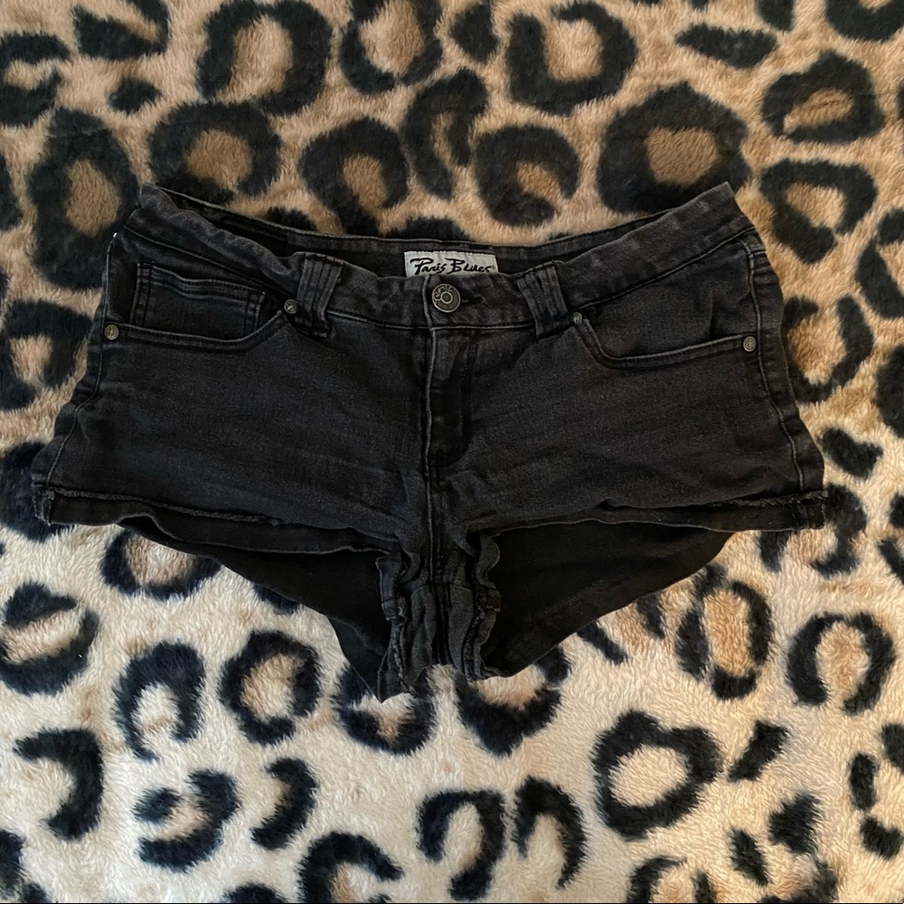 Juniors Women’s Girls Ladies Black Jean Booty Shorts Plus Size 17 Paris Blues